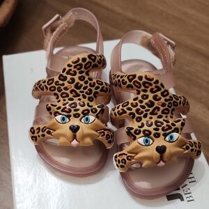 Mini Melissa Pink Leopard Kids Sandals